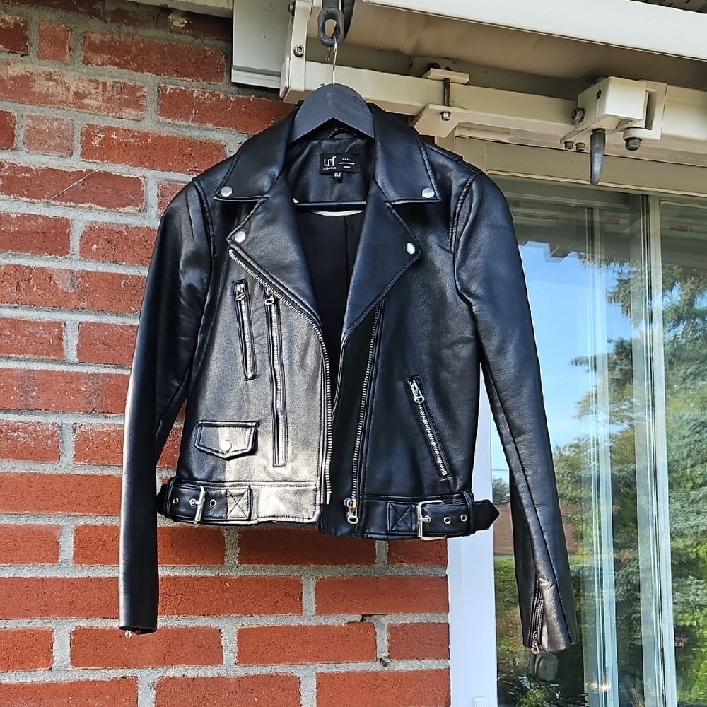 Zara Black Vegan Leather Jacket